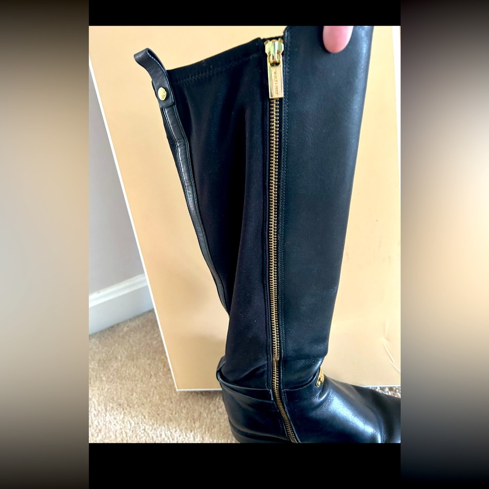 Michael Kors Arley Knee Hi Leather Boots Size 8 - Picture 5 of 14